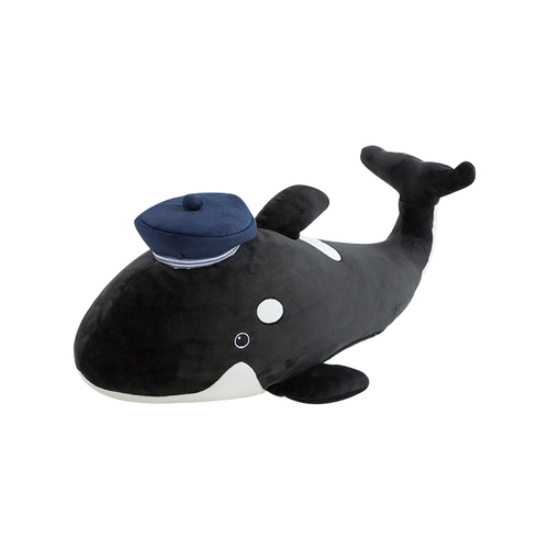 戴帽子鲨鱼抱枕