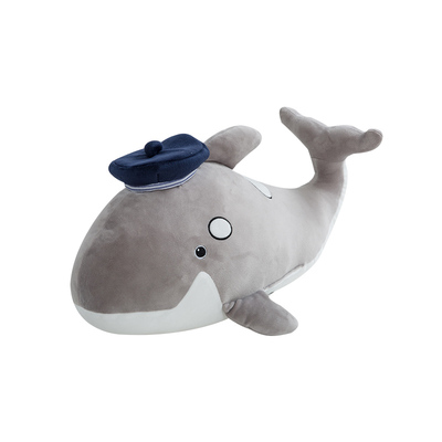 戴帽子鲸鱼趴趴抱枕