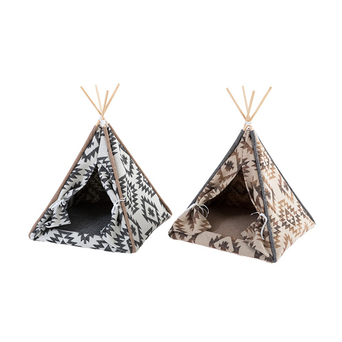 菱形格大几何呢料宠物帐篷
